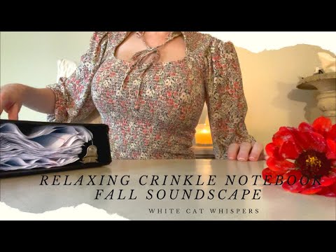 Autumn Theme ASMR — crinkly notebook, soft speaking, whispers, unintelligible