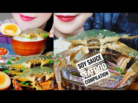 ASMR EATING SOY SAUCE SEAFOOD COMLIPATION EATING SOUNDS | LINH-ASMR