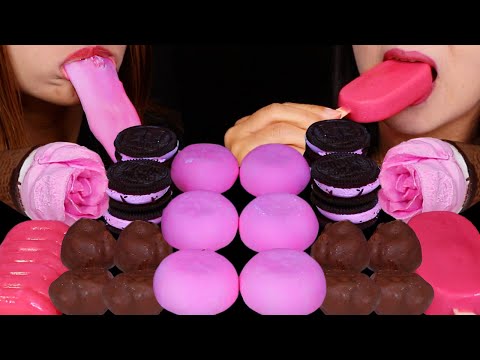 ASMR ROSE ICE CREAM, MOCHI, MINI CHOCOLATE ICE CREAM SANDWICHES, CHOCOLATE CREAM PUFFS, OREO BAR 먹방