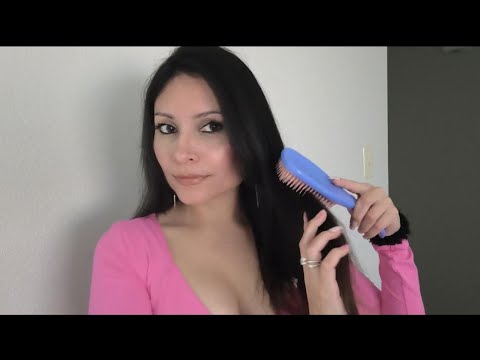 ASMR brushing and styling my hair