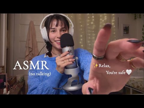 ASMR w/ mouth sounds, mic scratching & rubbing, face touching, nails clicking, inaudible...💙