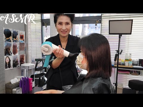 미용실 ASMR  어두운 갈색 흰머리 커버   brown gray hair cover/Korean hair salon