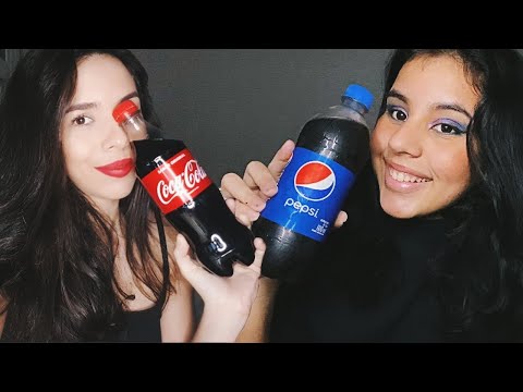 ASMR BATALHA *COCA-COLA X PEPSI* collab. FOX ASMR (Sons de Bebida Efervescente, Tampinha e Mais)