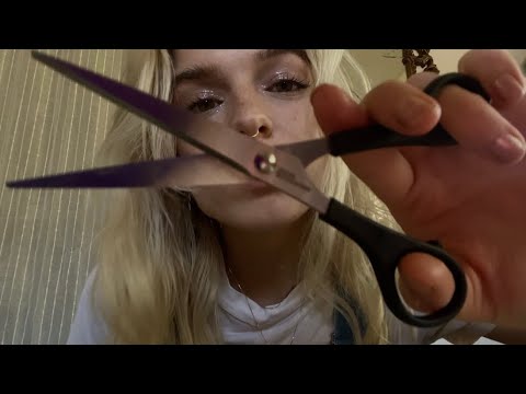 haircut asmr | friend does your hair, scissor, brushing, combing, lofi