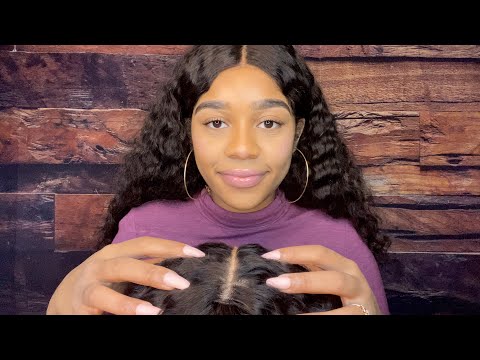 ASMR- Relaxing Head Massage + Scalp Scratching 💆🏽‍♀️💖 (HAIR PLAY + COMBING)