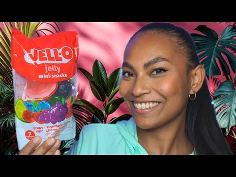 ASMR Trying Jello Mini Jelly Snacks , Eating Tingly Mouth Sounds