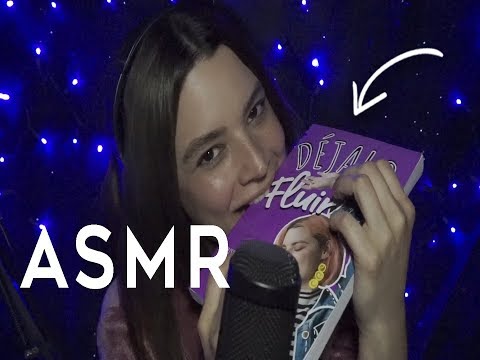 😴 ASMR leyendo mi libro INAUDIBLE | TAPPING