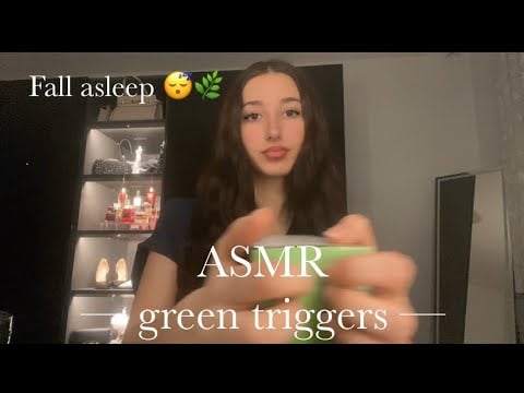 Asmr green triggers only for sleep 😴🌿 ( tapping & scratching ) 