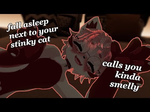 [FURRY ASMR] Yuko falls asleep with u, bites and kinda calls you stinky [brushing, breathing, relax]