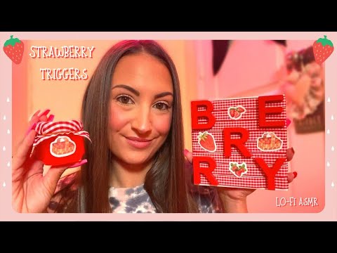 🍓ASMR Lo-Fi Strawberry Triggers In My Bedroom 🍓