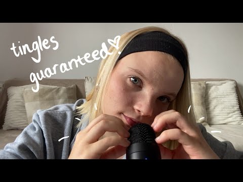 ASMR mic scratching, hand sounds, mouth sounds 🍓