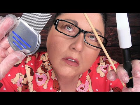 ASMR Lice Check, Treatment and Removal (POV, Lice Comb, Chopsticks, Gloves) Medical RP