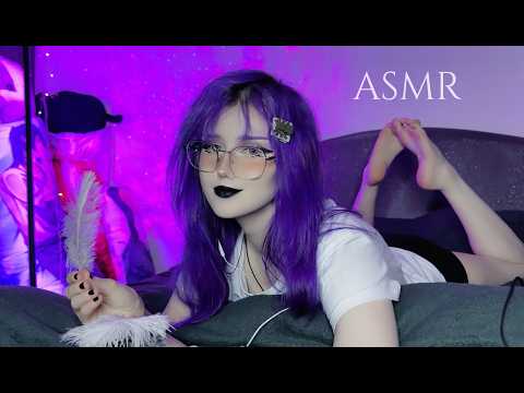 ⋅ ♰ feathers, fluffy mic & whispering "good boy" ASMR ♰ ⋅