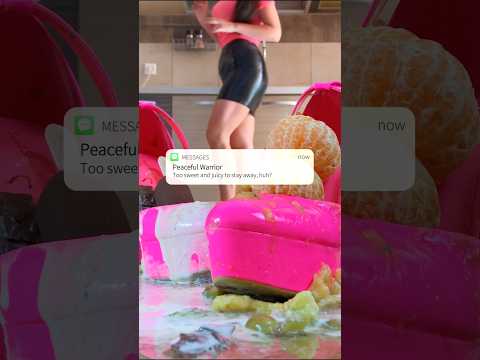 Ice Cream vs. Juicy Fruits! Crushing Food in High Heels! Oddly Satisfying! ASMR