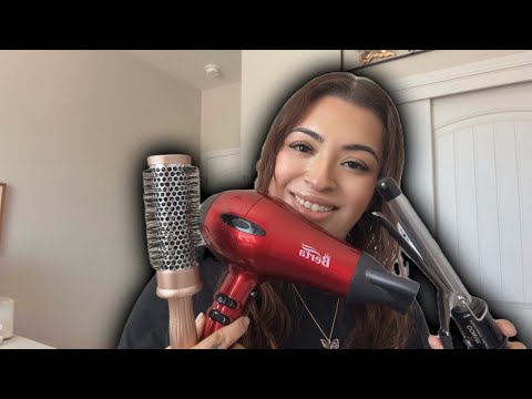 ASMR| Blow drying & styling your hair- (personal attention) 