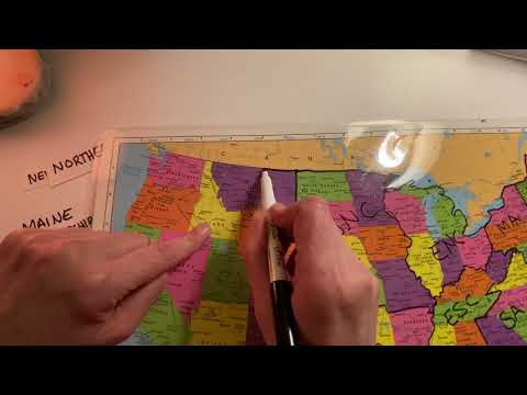 Tracing the Regions on a USA Map (Part 2) - Soft Spoken ASMR
