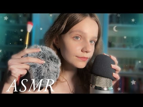 асмр нежный массаж головы 💘 скретчинг, звуки рта ☀️  asmr mic scratching