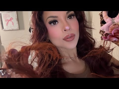 ASMR Tucking Your Hair Back 💆‍♀️ Hair Fluffing + Curling (Camera Touching and Clicky Nails)