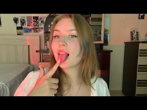 asmr spit painting + with gloves | асмр звуки рта с перчатки 🧤 