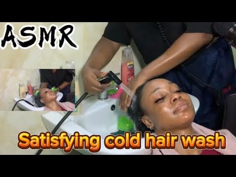 ASMR💫SATISFYING COLD WATER HAIR WASH