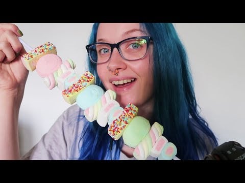 ASMR Eating Marshmallow Kebab (CHEWY, SPONGY EATING SOUNDS)