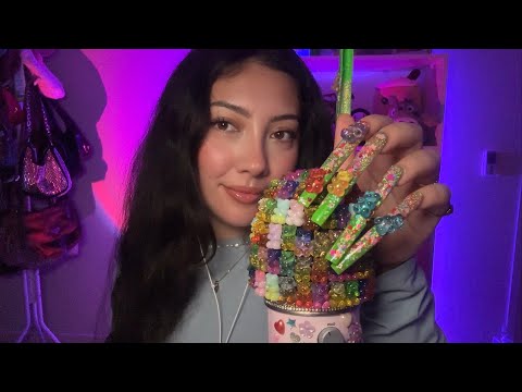 ASMR with XXL Nails 💅🤟 Nail tapping and clacking + triggers ON the mic