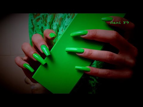 💤 binaural ASMR ⏱ 1/2 HOUR of TAPPING + SCRATCHING! 🎧 Long Natural Nails in GREEN! 💚 So tingly! 😴