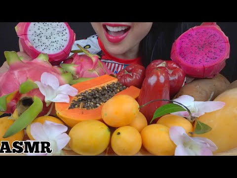 ASMR TROPICAL THAI WHOLE FRUIT PLATTER (EXTREME CRUNCHY EATING SOUNDS) NO TALKING | SAS-ASMR