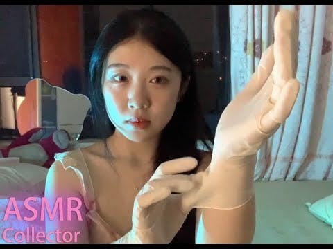 Wearing medical latex gloves to help you sleep during thunderstorms~