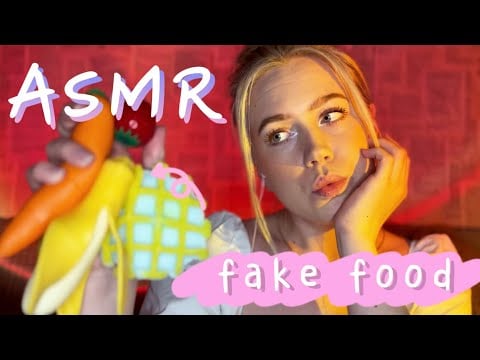 ASMR fake food | fake eating | 🥕🍌🧇🍓 | #asmrminuha #asmr 