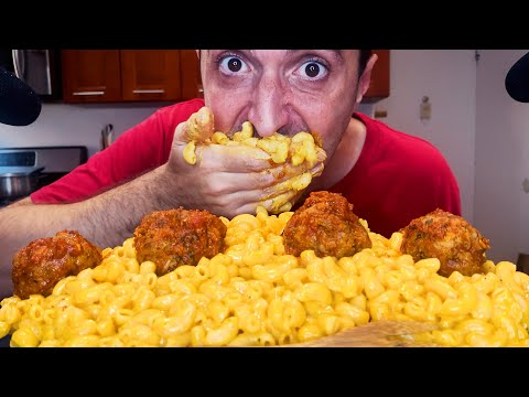 GIANT MEATBALL MAC AND CHEESE 🧀 미트볼 맥 앤 치즈 * ASMR MUKBANG NO TALKING *