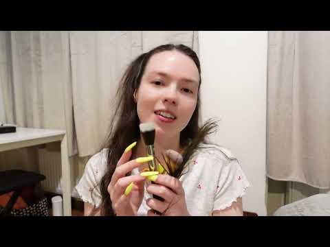 teaser of a custom ASMR tickling you with long nails and feathers