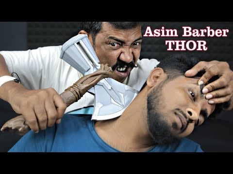 Asim Barber and Thor with Strombreaker head massage and Neck Crack | Asim Barber Hair Crack ASMR