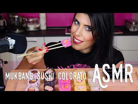 ASMR ita - 🍣 MANGIO SUSHI COLORATO • Mukbang (Whispering, Eating Sounds...)