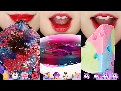 11MINUTES EMOJI EATING ASMR FOR SLEEP, WAX CANDY HONEY JELLY, GALAXY JELLY ASMR 🌌