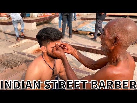 ASMR 2$ Indian Street Barber Massage Therapy at Holi City Varanasi (part -3/4)