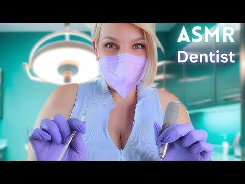 ASMR Calm Dentist Check-Up - Gloves, Mirror Taps & Slow Polishing (Soft Spoken Whisper, Drill)
