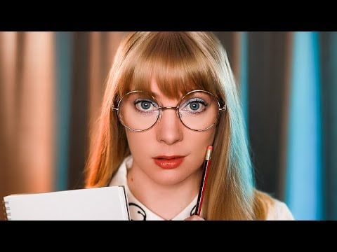ASMR Weird Girl in Class Draws You 🩵 Ear to Ear Personal Attention, Questions, Roleplay