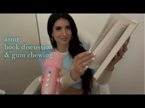 ASMR Gum Chewing Book Discussion (Whispered, Page Turning, Tapping, Book Sounds) 📖 📚 📕 ♥️