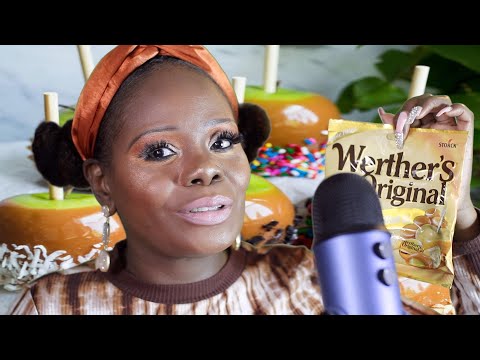 CARAMEL APPLE CANDY FILLED ASMR EATING SOUNDS