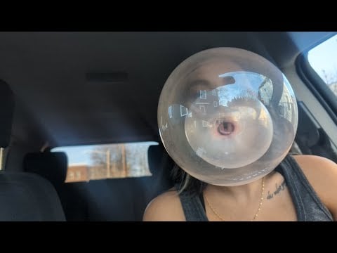 ASMR Chewing Gum And Blowing Big Bubbles In My Car , Lofi Sounds