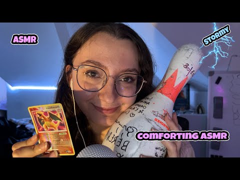 Comforting ASMR trigger assortment during a storm 🌩😴