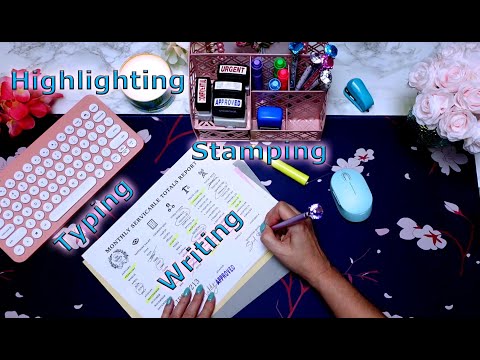 ASMR | Office Sounds | Paperwork | Typing | Stamping | Highlighting | Writing | No Talking