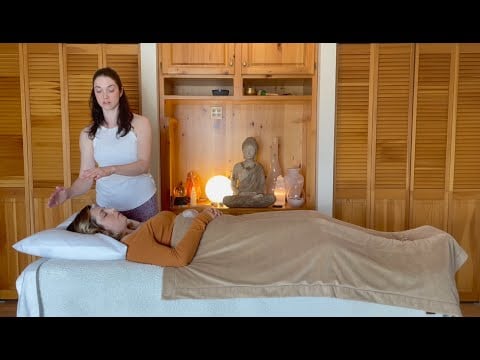 ASMR: Reiki for Sleep Relaxation w Hand Movements, Crystals, Singing Bowl and Feather