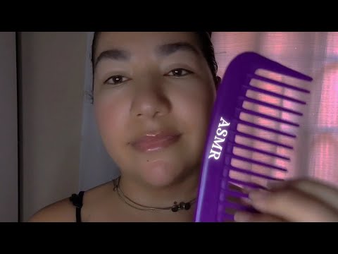 ASMR - Penteando Seu Cabelo Com Sons Reais e Passando Pente Na Tela