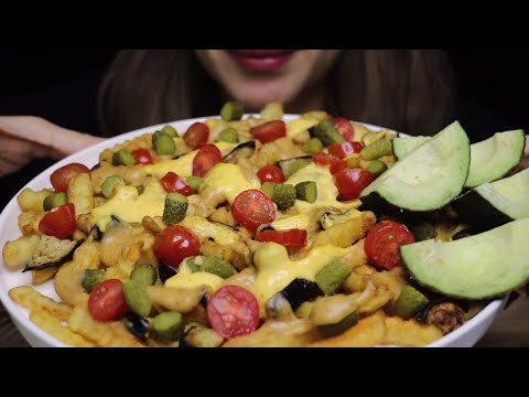 ASMR CHEESY ANIMAL FRIES CHEDDAR MOZZARELLA MUKBANG no talking CREMA ASMR #asmr #mukbang #cheesy