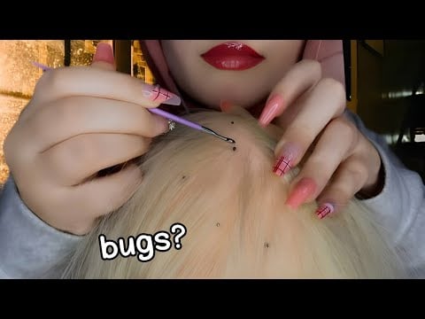 ASMR 💆🏻‍♀️📍 Lice Check, Treatment and Removal (pins plucking, no talking)