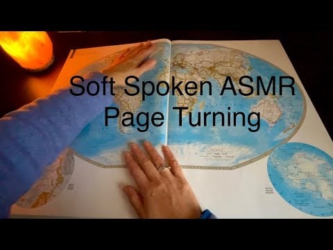 Soft Spoken ASMR: Atlas Page-Turning and Map Exploration, Conversational Unintentional Female Voice