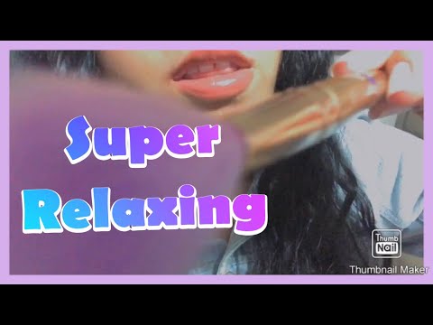 ASMR || Face brushing triggers with word repetition