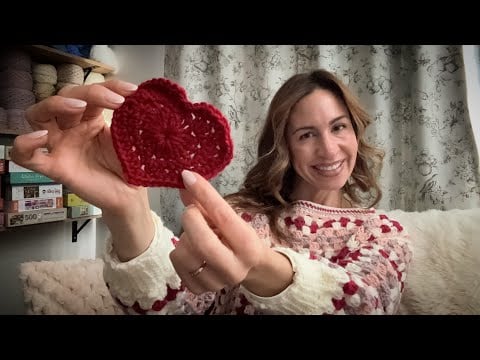 ASMR | Cozy Valentine’s Crafting 💗 | Quiet Crocheting, Soft Whispers & Relaxing Company 💤 